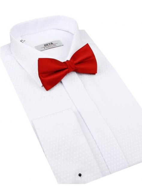 Slávnostná biela SLIM košeľa na manžetové gombíky BEVA DRXZ5 - All4Men.sk