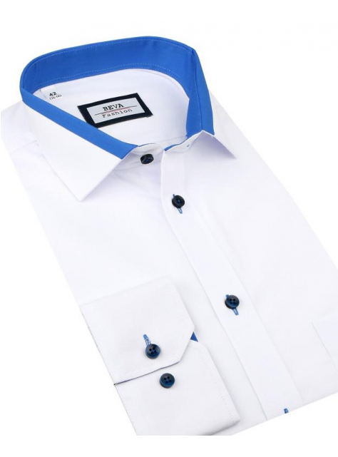 Obleková bielo - modrá košeľa BEVA SLIM 2T139 - All4Men.sk