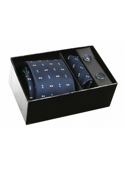 Kravatový set 3 - dielny tmavomodrý EXCLUSIVE BOX ORSI - All4Men.sk