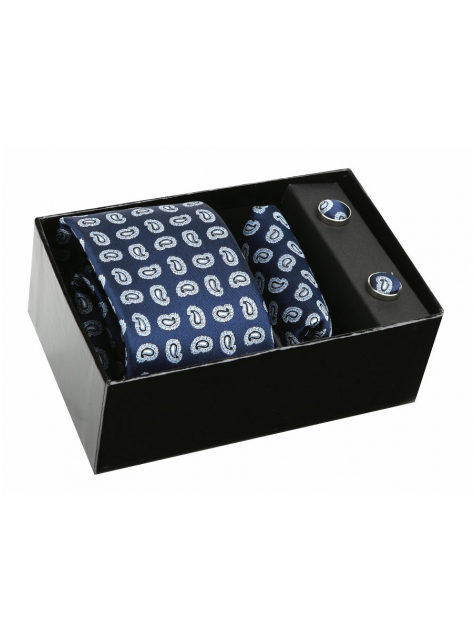 Kravatový set 3 - dielny EXCLUSIVE BOX kašmírový vzor - All4Men.sk