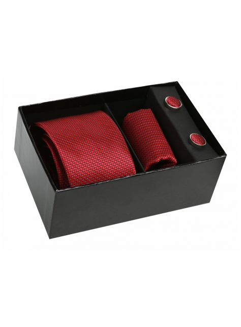 Kravatový 3 - dielny set EXCLUSIVE BOX červený ORSI - All4Men.sk