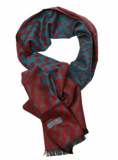 Hrejivý červeno - modrý šál ORSI - All4Men.sk