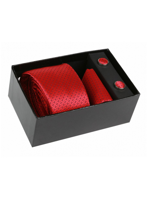 Kravatový 3 - dielny set červený EXCLUSIVE BOX - All4Men.sk