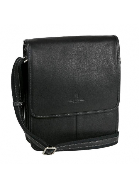 Kožená čierna taška s chlopňou 29x24 HEXAGONA  - All4Men.sk
