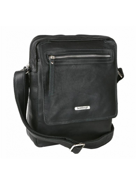 SENDI | Kožená taška na rameno 22 x 28 cm čierna - All4Men.sk