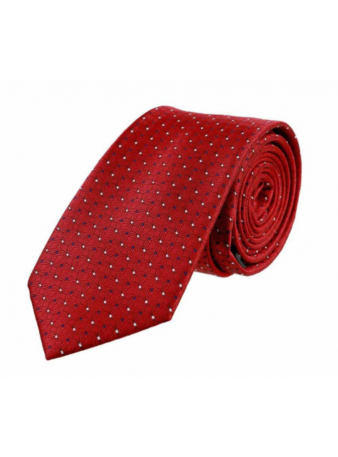 Pánska vzorovaná kravata červená ORSI - All4Men.sk
