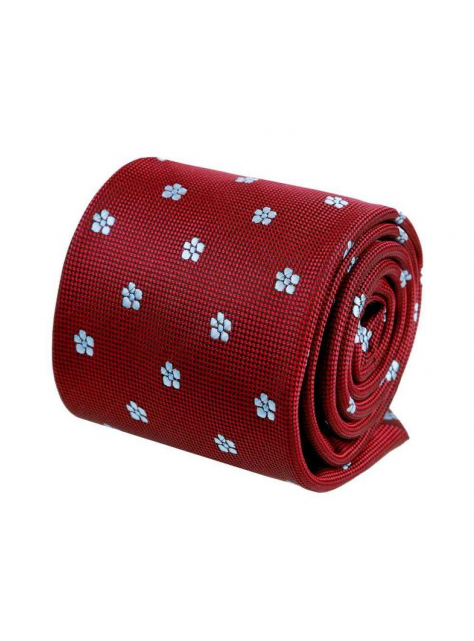Pánska bordová kravata s kvetmi ORSI 192 - All4Men.sk