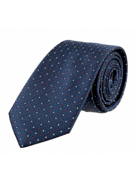 Tmavomodrá kravata s bodkami ORSI 6 cm - All4Men.sk