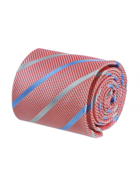 Pánska červená kravata s prúžkami 8 cm ORSI - All4Men.sk