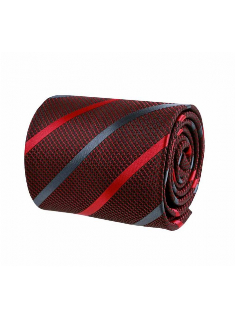 Bordová pánska kravata prúžkovaná ORSI (8 cm) - All4Men.sk