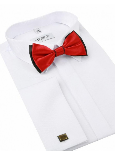 Elegantná biela košeľa na manžetové gombíky VENERGI (nadrozmerná) - All4Men.sk