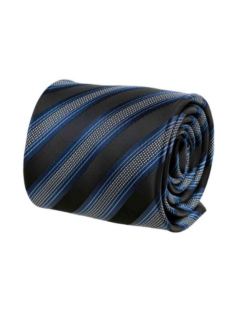 Čierno-modrá kravata ORSI diagonálne pruhy 8 cm - All4Men.sk
