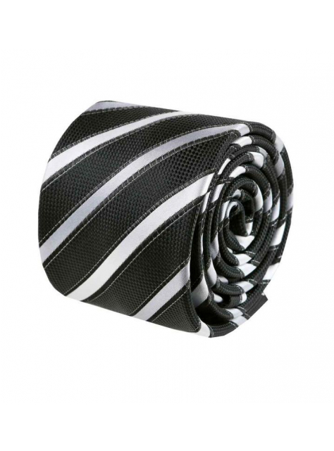 Čierno-biela SLIM kravata ORSI polyester - All4Men.sk