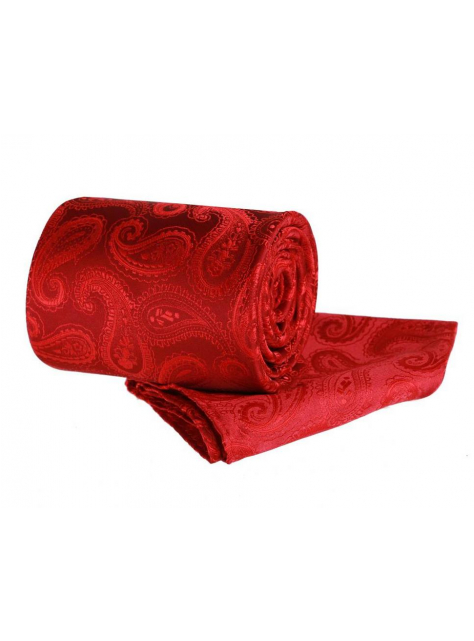 Červený kravatový set s kašmírovým vzorom ORSI 9,5 cm  - All4Men.sk
