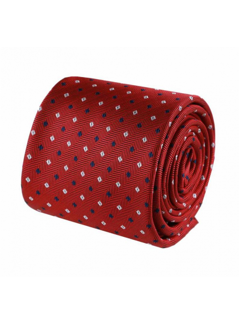 Červená pánska vzorovaná kravata 7 cm ORSI - All4Men.sk