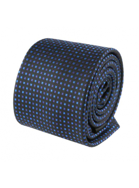 Modrá pánska kravata s drobnými štvorčekmi ORSI SLIM - All4Men.sk