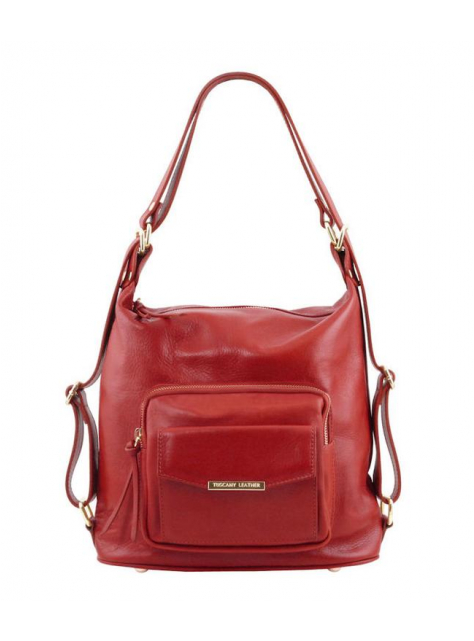 Červená kabelka z toskánskej teľacej kože 2v1 TUSCANY BAG  - All4Men.sk