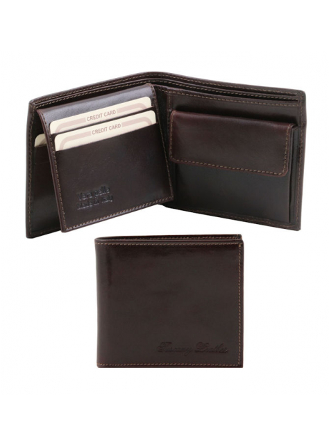 Pánska luxusná peňaženka TUSCANY 10,5x9 cm, hnedá tmavá - All4Men.sk