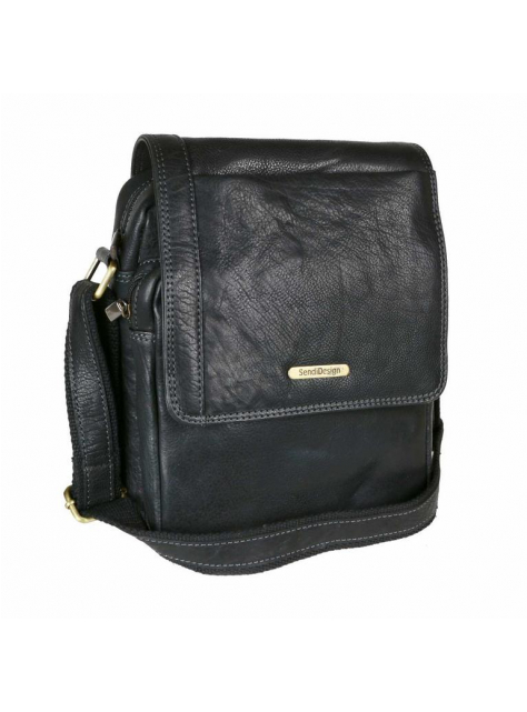 Čierna kožená taška na rameno SENDI 23x30x10 - All4Men.sk