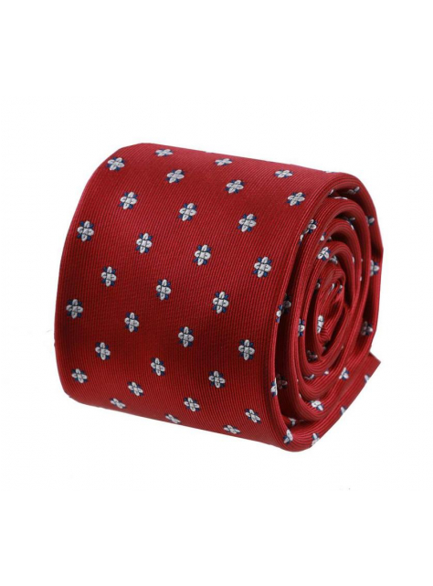 Elegantná červená kravata s drobným vzorom ORSI 6,5 cm 797 - All4Men.sk