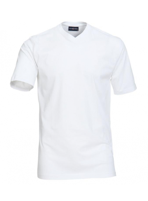 Pánske biele tričko CASAMODA Comfort V-výstrih 2-balenie - All4Men.sk