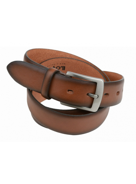 Kožený XL opasok s prackou v hnedej farbe LLOYD BELTS - All4Men.sk