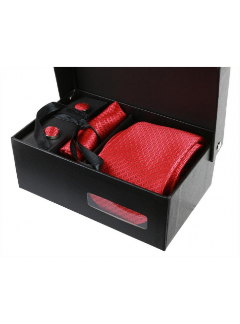 Kravatový set 3- dielny červený EXCLUSIVE BOX ORSI - All4Men.sk
