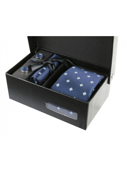 Tmavomodrý kravatový box 3- dielny EXCLUSIVE ORSI 16 - All4Men.sk