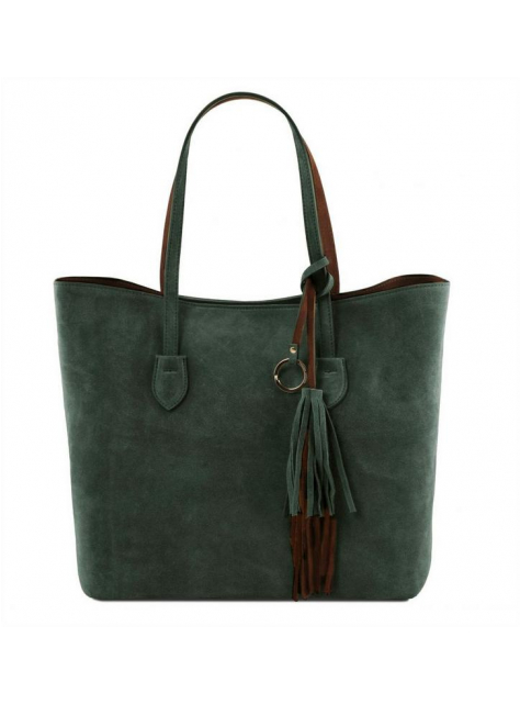 Dámska luxusná kabelka z brúsenej kože zelená TUSCANY  - All4Men.sk