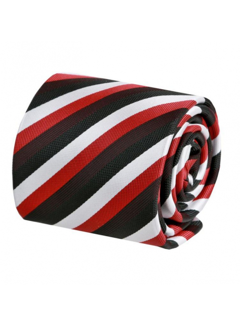 Pánska kravata ORSI 7 cm, čierno-červeno-biela - All4Men.sk