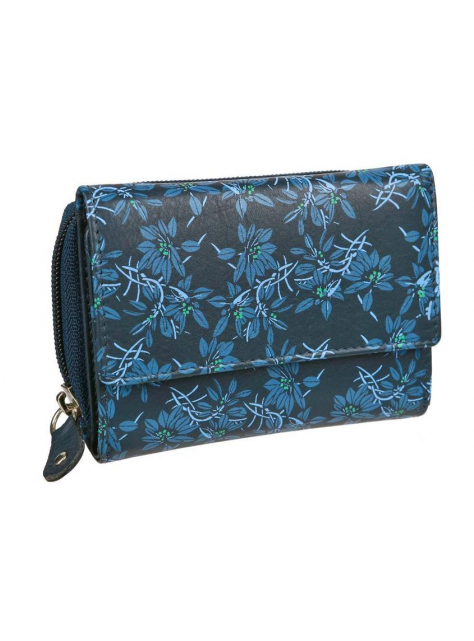 Exkluzívna dámska peňaženka so vzorom modrých kvetín - All4Men.sk