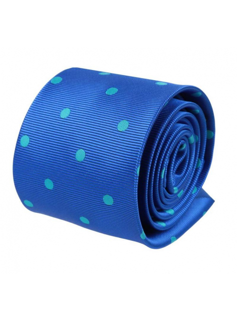 Modrá kravata s tyrkysovými bodkami  - All4Men.sk