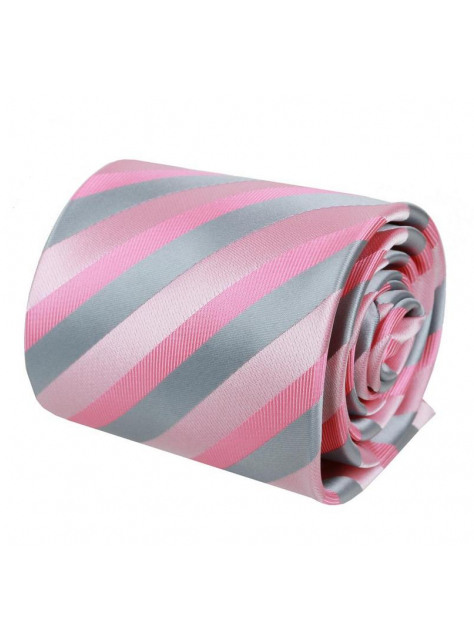 Pánska kravata ORSI ružovo-strieborná - All4Men.sk