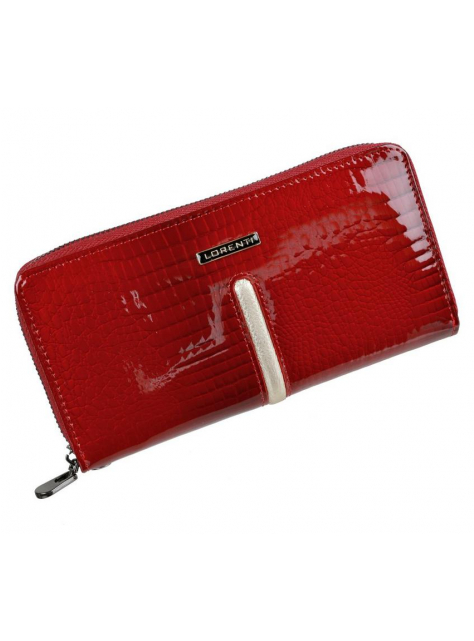 Veľká červená peňaženka so zipsom LORENTI kroko koža - All4Men.sk