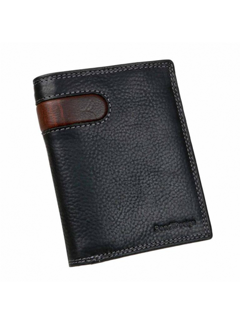 Pánska bezpečnostná peňaženka pre 9 kariet čierna koža - All4Men.sk