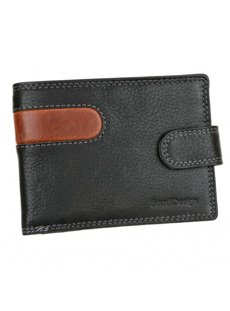 Čierna kožená peňaženka s prackou pre 8 kariet - All4Men.sk