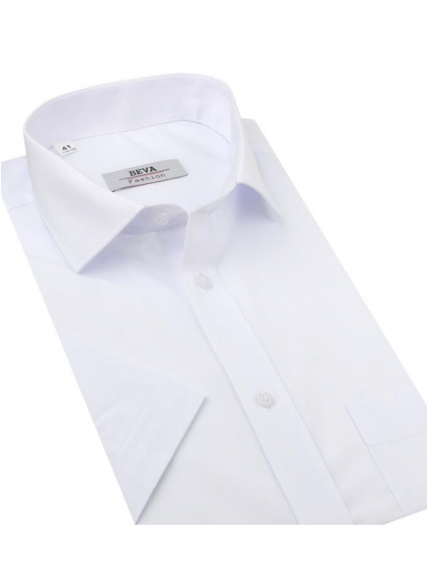 Elegantná biela košeľa krátky rukáv BEVA veľ. 48 výška 182-188 - All4Men.sk