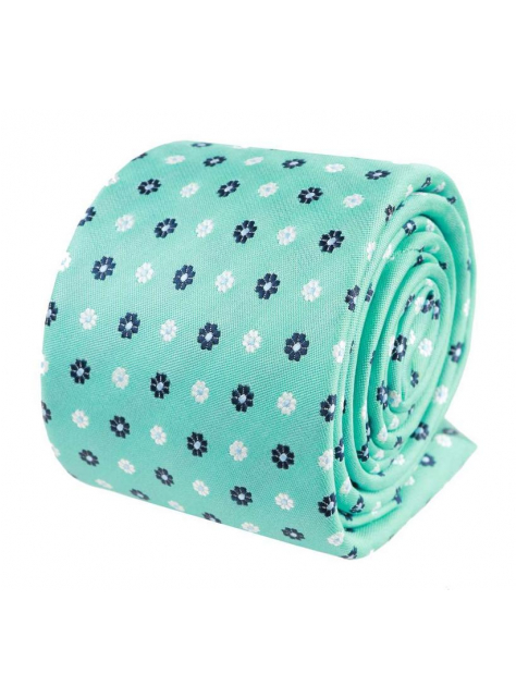Tyrkysovo-zelená kravata so vzorom ORSI 7 cm - All4Men.sk