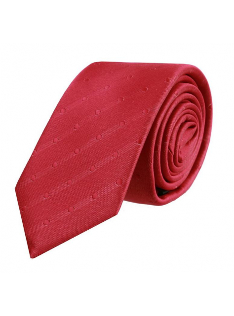 Malinovo-červená kravata s tkanými bodkami, 6 cm - All4Men.sk