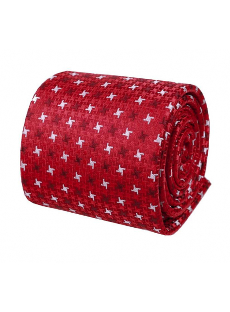 Červená kravata so vzorom hviezdičiek - All4Men.sk