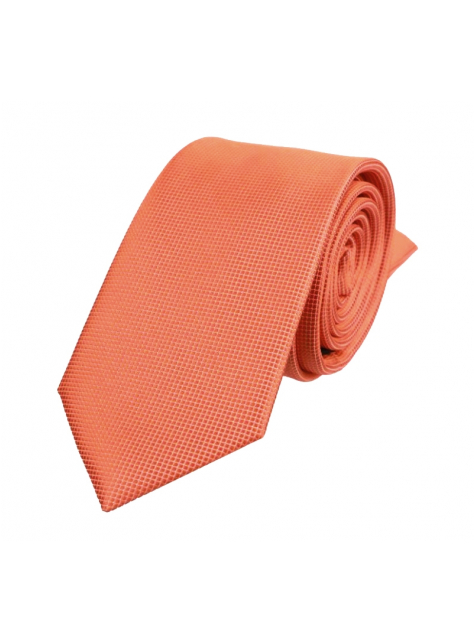 Oranžová slim kravata s drobnými štvorčekmi 6 cm - All4Men.sk