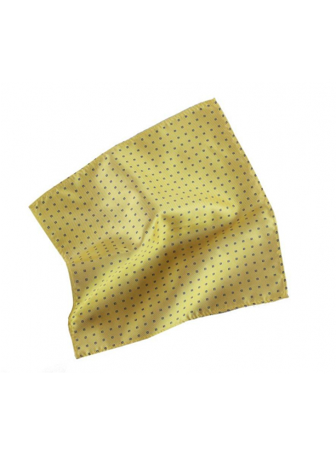 Vreckovka do saka žltá, modré štvorčeky, tkaný polyester - All4Men.sk