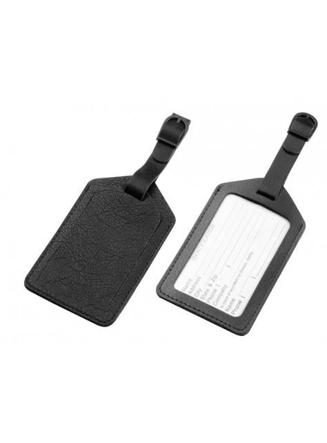 Menovka na kufor 6,5 x 11 cm kožená čierna 1 ks - All4Men.sk