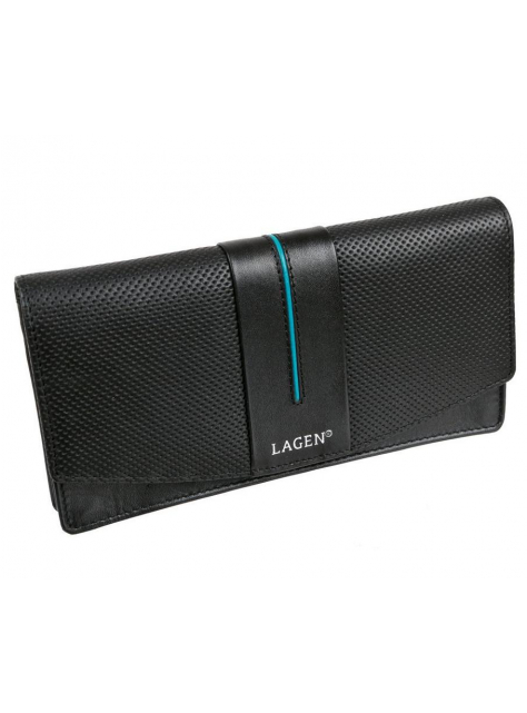 Luxusná odľahčená dámska peňaženka LAGEN, čierna koža - All4Men.sk