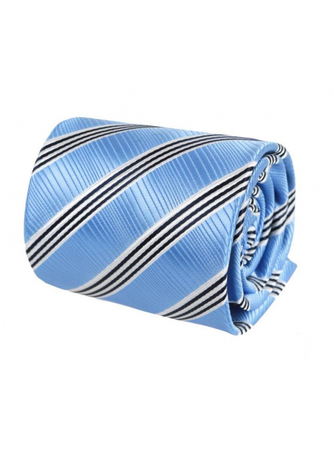 Pánska kravata ORSI, svetlomodrá prúžkovaná 8 cm - All4Men.sk