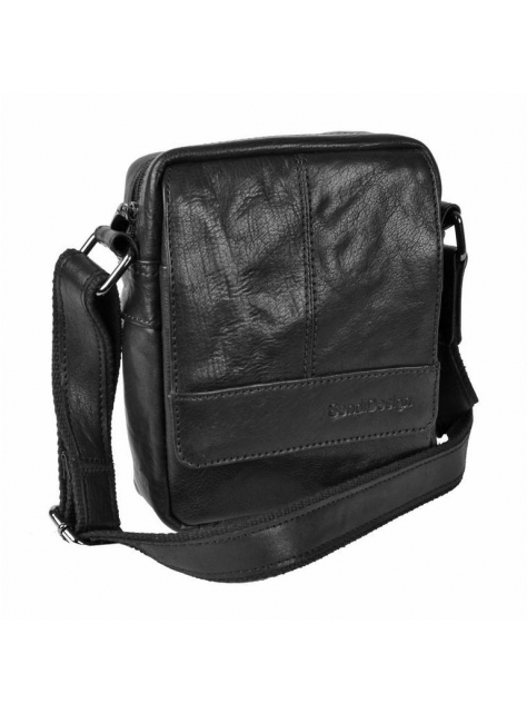 SENDI | Kožená taška na rameno 21x16 cm čierna - All4Men.sk