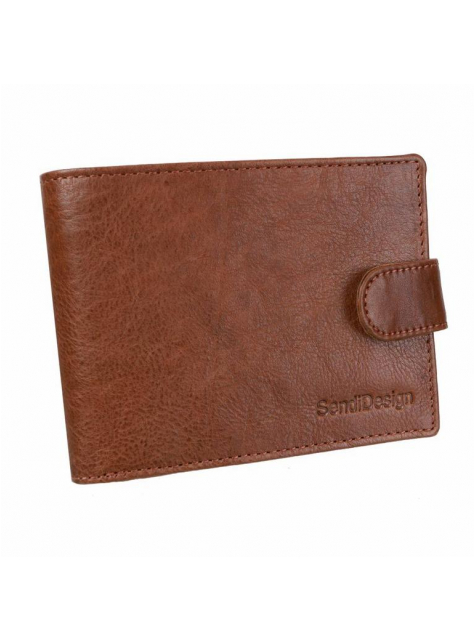 Pánska kožená peňaženka pre 8 kariet SENDI hnedá, RFID - All4Men.sk