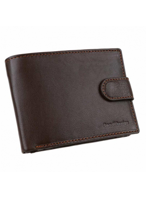 Hnedá kožená peňaženka pre 8 kariet SENDI - All4Men.sk