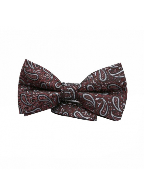 Bordový šedý motýlik ORSI s paisley vzorom - All4Men.sk