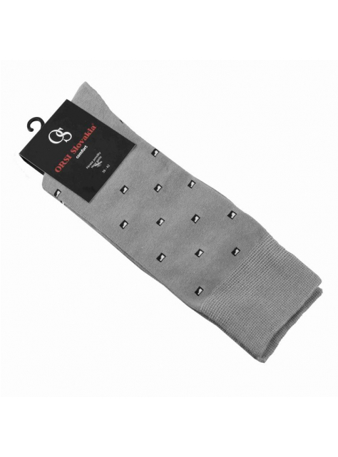 Pánske štýlové ponožky ORSI šedé, bielo-čierny vzor - All4Men.sk